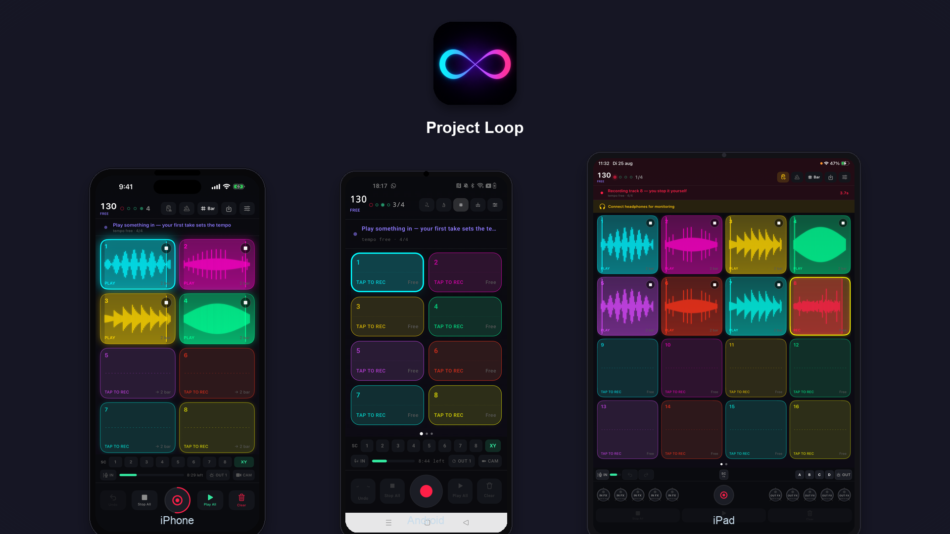 Project Loop op iPhone, Android en iPad